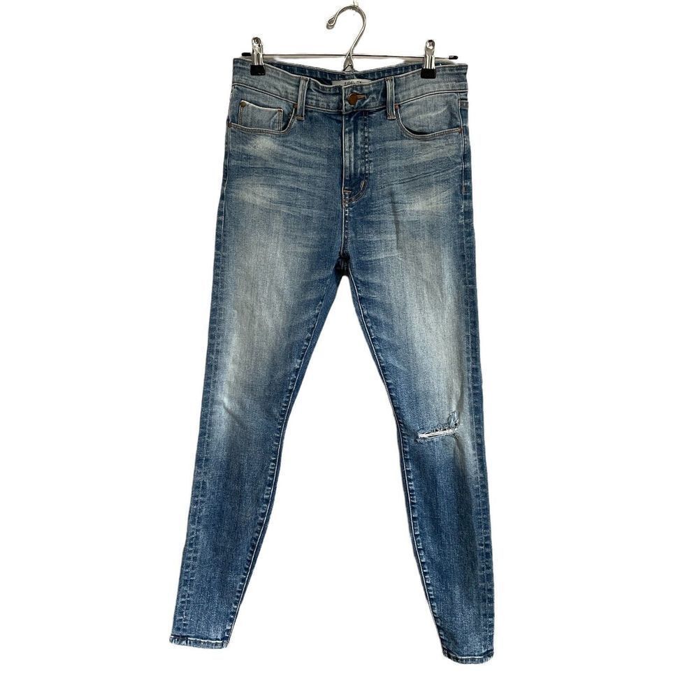 Fidelity Gwen High Rise Skinny Stretch Blue Distressed Medium Wash Size 27